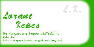 lorant kepes business card